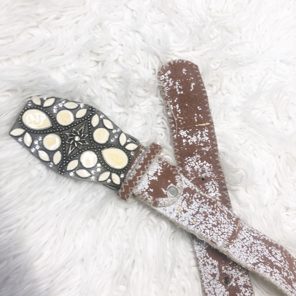 Vintage Unique Belt Rhinestones jewels Distressed - Picture 4 of 6